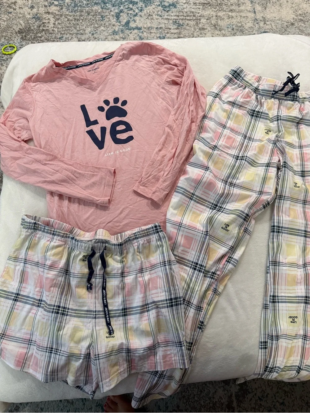 Life is Good Ladies 3 Piece PJ Set Size Small D94